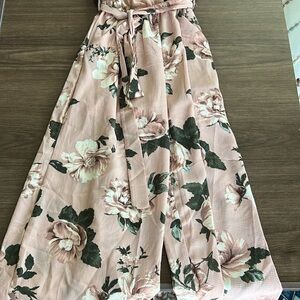 Purple Snow Floral Jumpsuit in Pink and Green